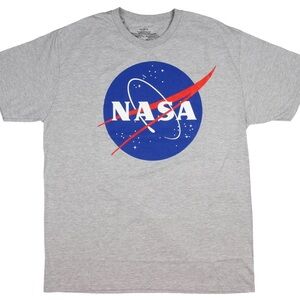 NASA Logo Graphic T-Shirt Gray Unisex 2XL NWT Space Tee
